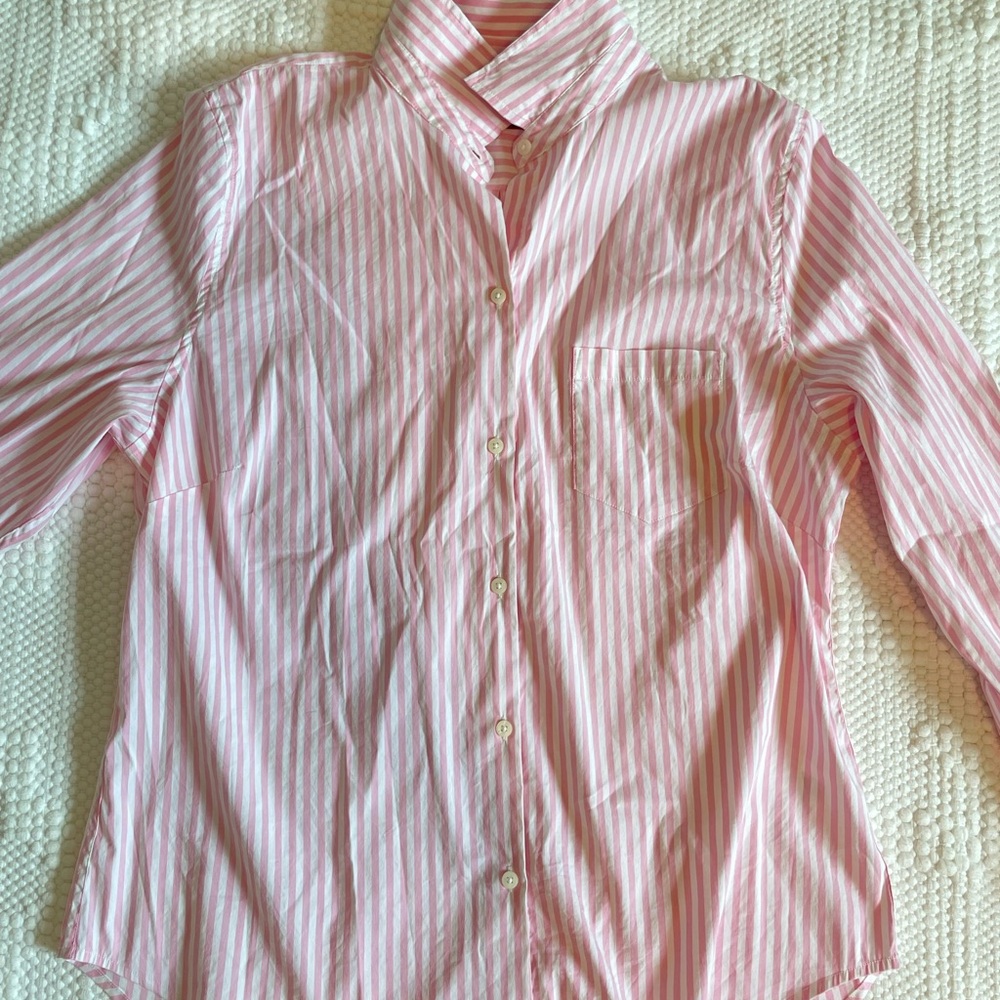 UNTUCKit Light Pink and White Striped Shirt
